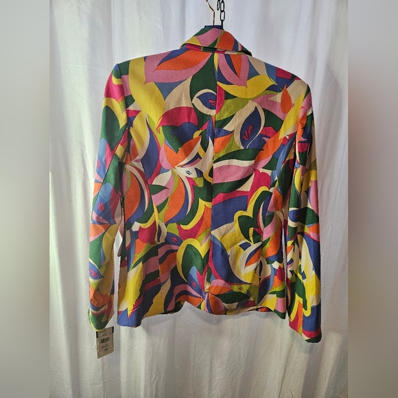 #173 Tahari Multicolored Size 6 Blazer EUC - Picture 2 of 5